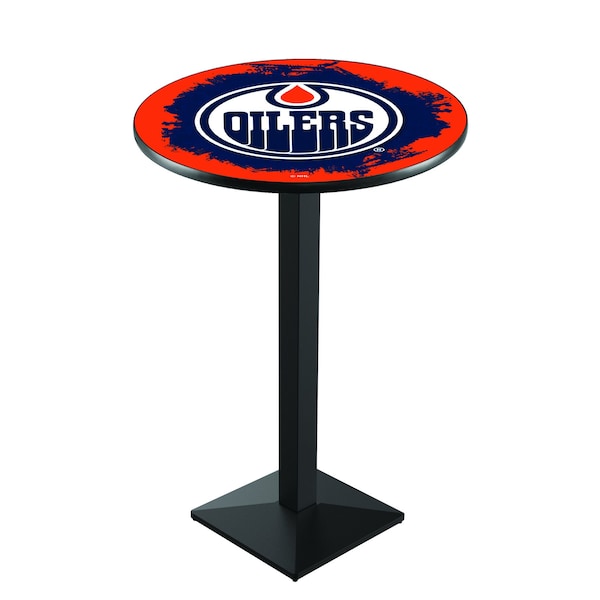 42" Blk Wrinkle Edmonton Oilers Pub Table